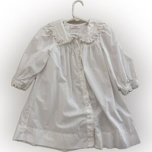 Doen White Kids dress with Ruffle Collar